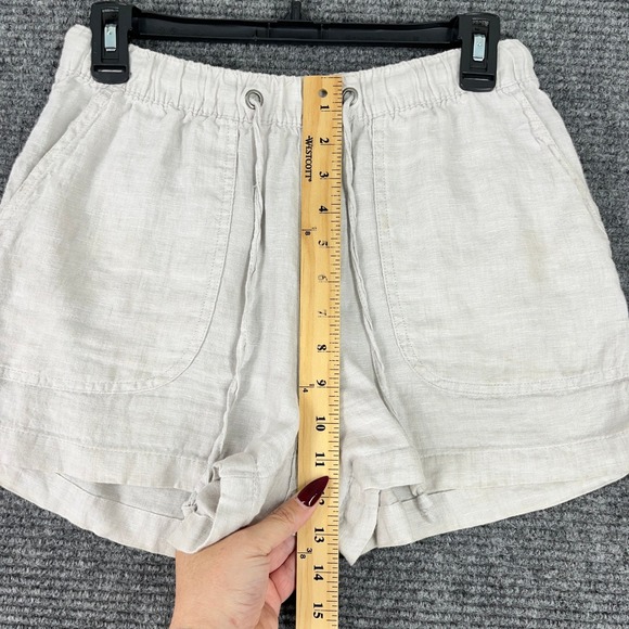 C&C California Linen Drawstring Waist Front Pocket Boyfriend Shorts S Womens - Picture 6 of 10